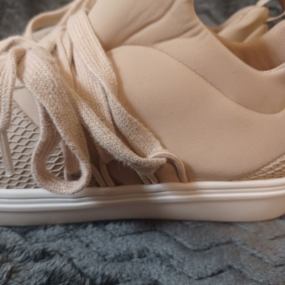 6.5M Steve Madden Lancer Womens Beige Slip On Lace Up Casual Sneakers Shoes - Picture 4 of 8